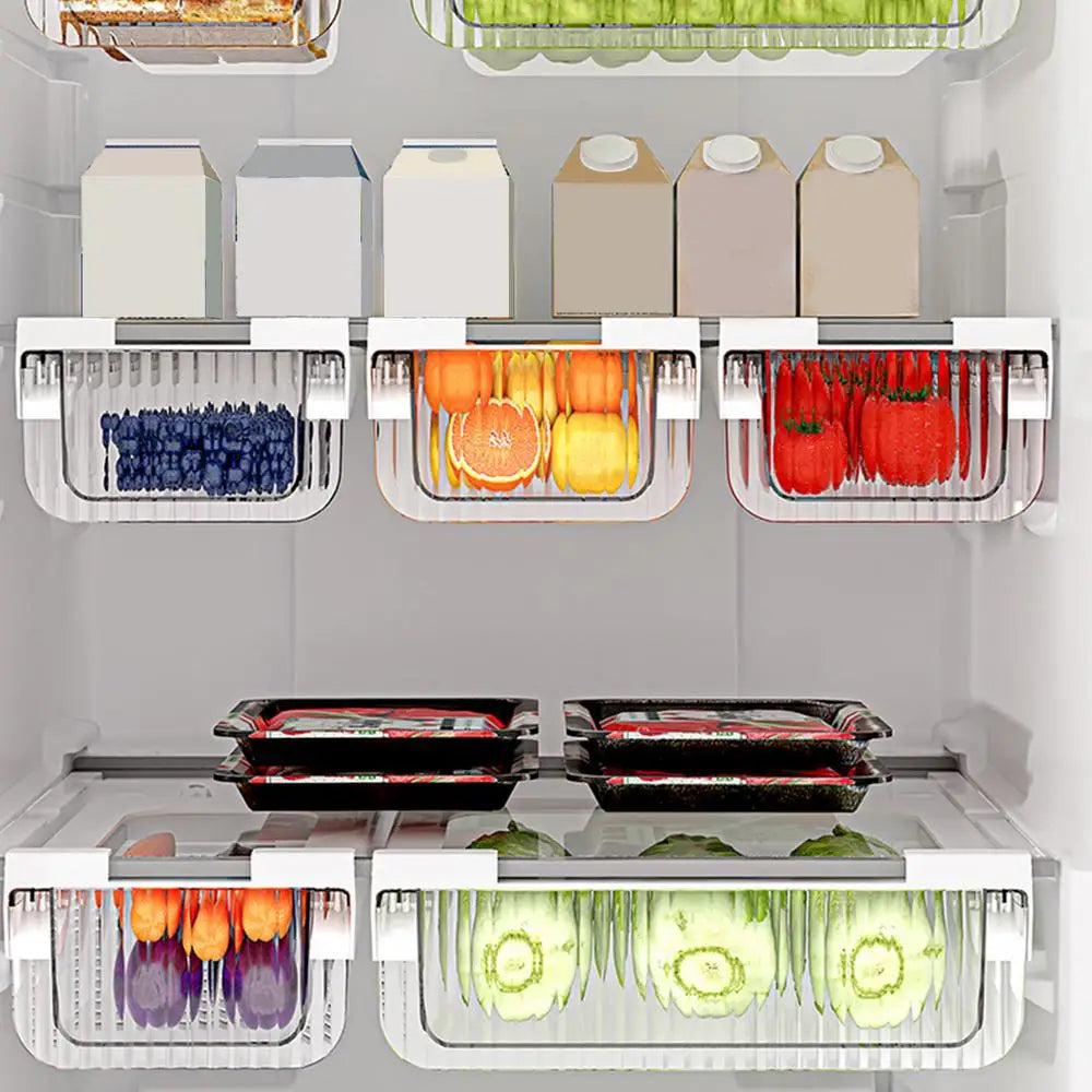 Clear Refrigerator Organizer Bin | Fridge Storage Drawer for Fruits, Vegetables & Deli Items | Kitchen Organization