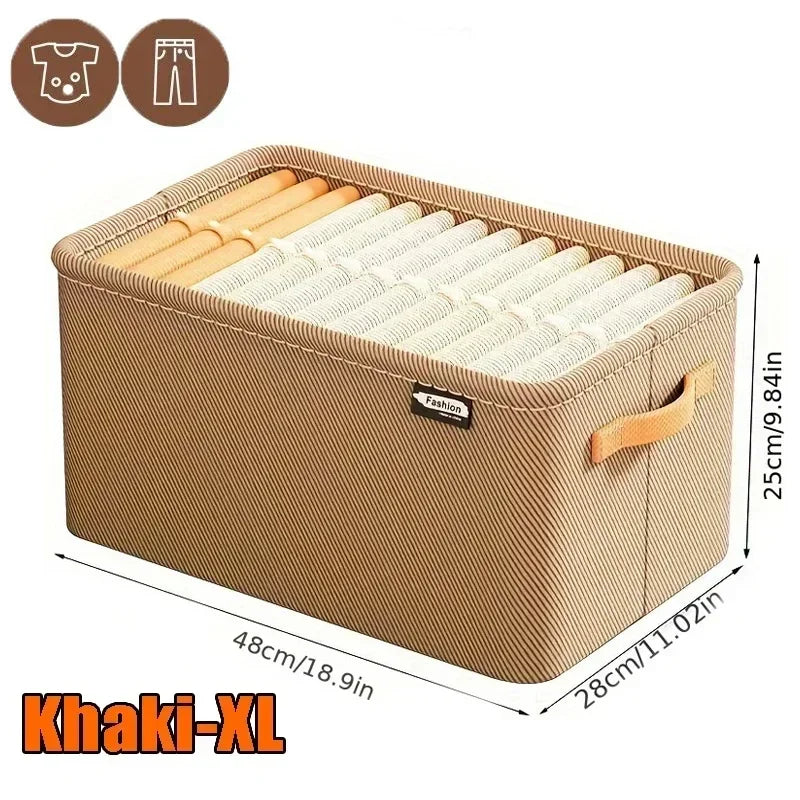 Foldable Clothes Organizer Bin | Wardrobe Storage Box for Clothes, Towels, Blankets, & Closet Organization