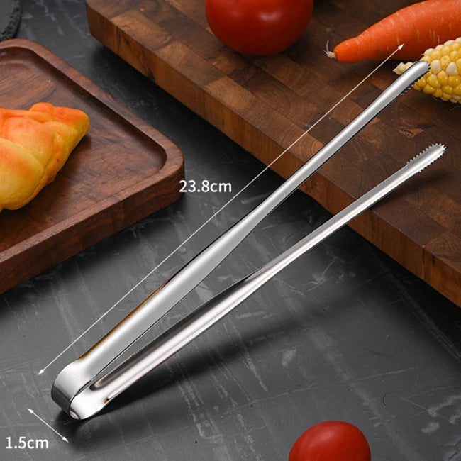 Stainless Steel Kitchen Tongs | Non-Slip BBQ Grill Cooking and Serving Tongs | Long-Handle Cooking Tongs | Food Serving & Grilling Utensil