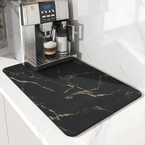 Absorbent CCoffee Machine Mat | Rubber Backed Dish Drying Pad | Kitchen Countertop Drainage Mat