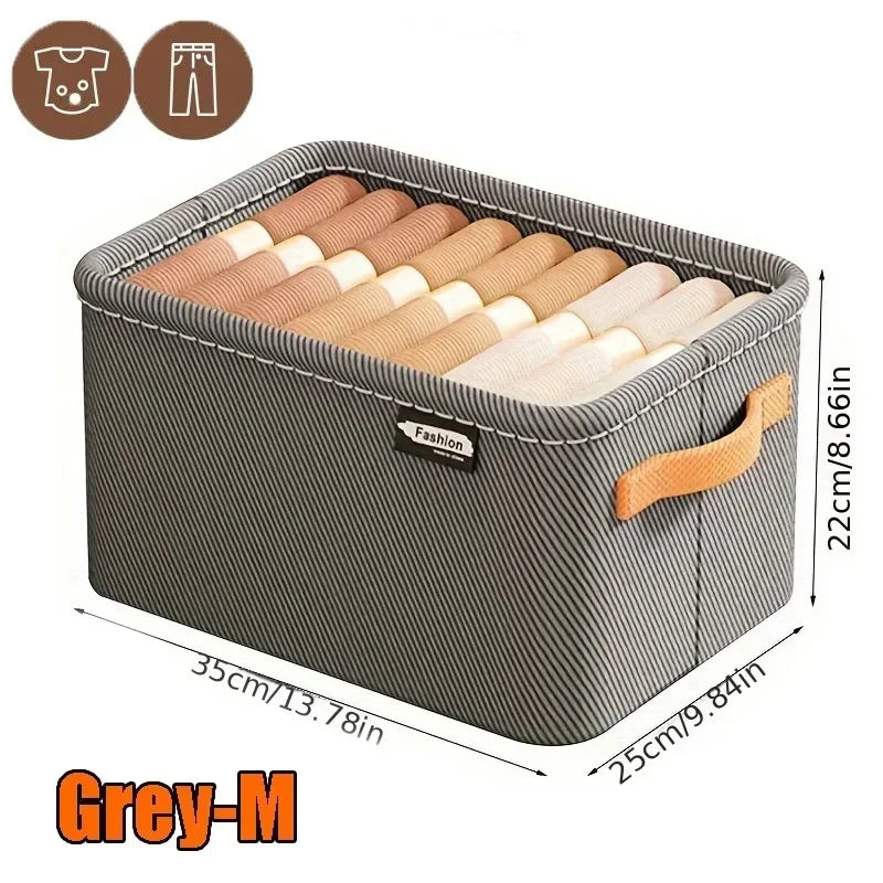 Foldable Clothes Organizer Bin | Wardrobe Storage Box for Clothes, Towels, Blankets, & Closet Organization