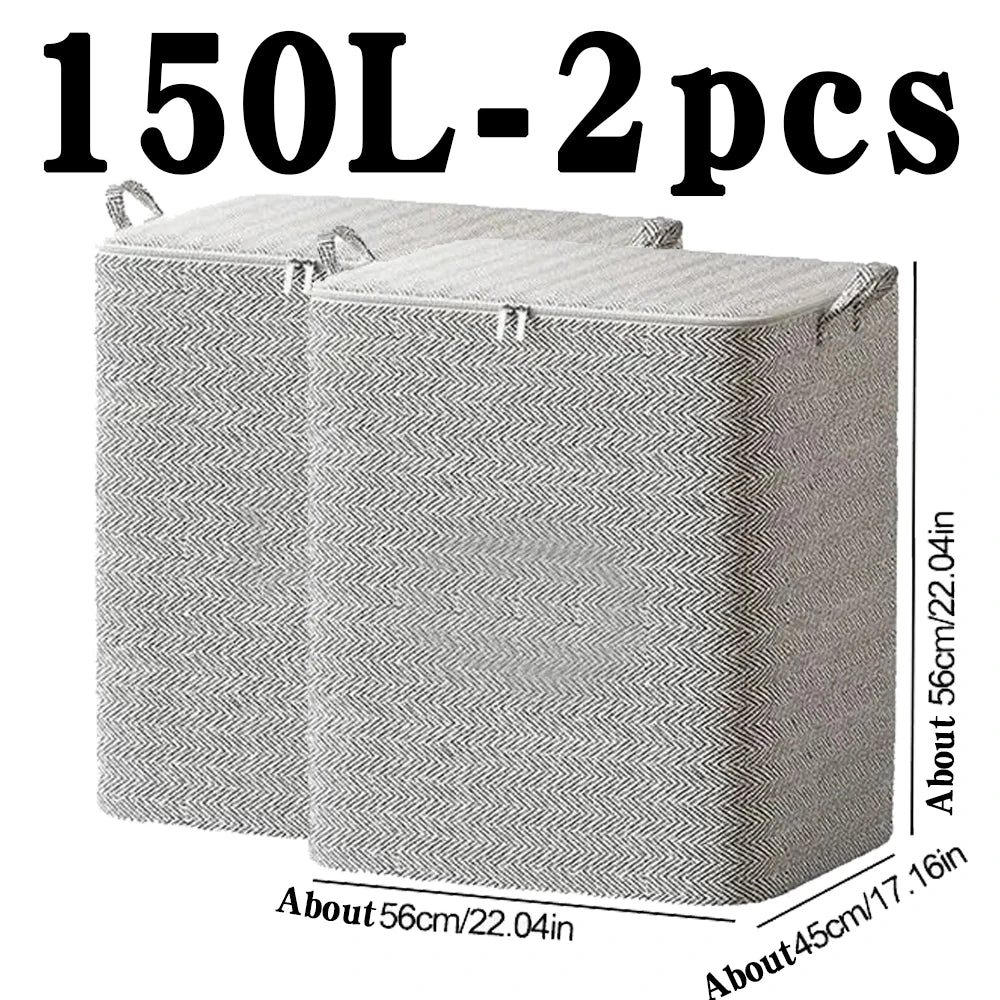 Large Foldable Storage Bag with Zipper Lid | Storage Bin | Closet Organizer