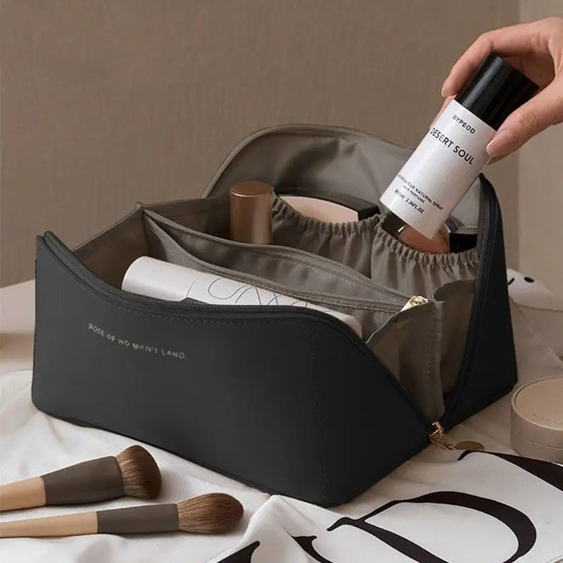 Luxury Makeup Bag | Large Capacity Toiletry Organizer Case | Zipper Cosmetic Storage Pouch for Women