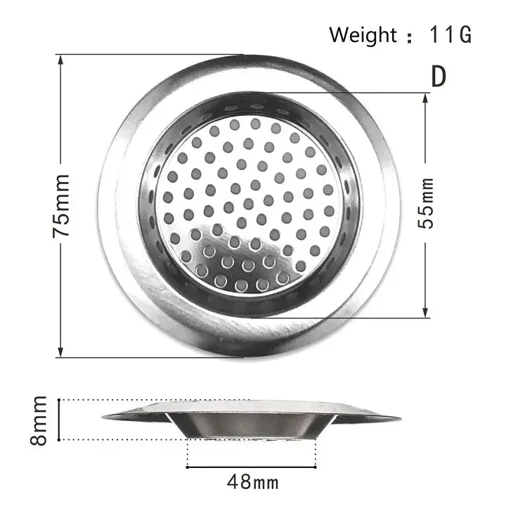 Stainless Steel Sink Strainer | Kitchen Sink Drain Filter | Shower Bathtub Bathroom Floor Drain Mesh Filter
