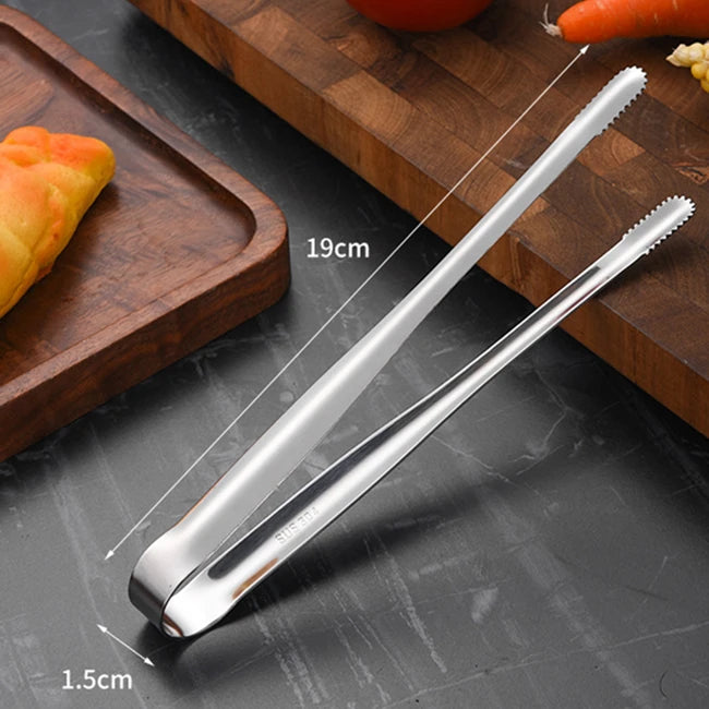 Stainless Steel Kitchen Tongs | Non-Slip BBQ Grill Cooking and Serving Tongs | Long-Handle Cooking Tongs | Food Serving & Grilling Utensil