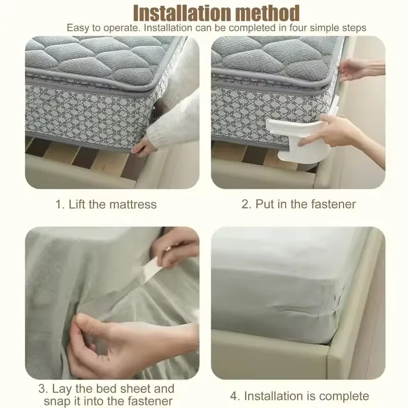 Adjustable Bed Sheet Holder Clips | Non-Slip Fitted Sheet Fasteners for Mattress Corners | Elastic Sheet Straps | 4-Pack