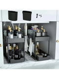 Pull-Out Under Sink Organizer | Heavy-Duty Sliding Storage Shelf for Kitchen & Bathroom | Large Capacity Cabinet Organizer 2PCS Set