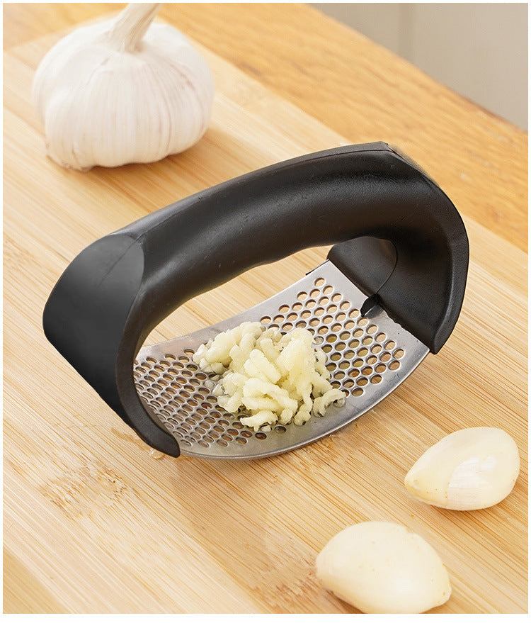 Stainless Steel Garlic Press Crusher | Manual Garlic Mincer & Chopper Tool | Kitchen Gadget