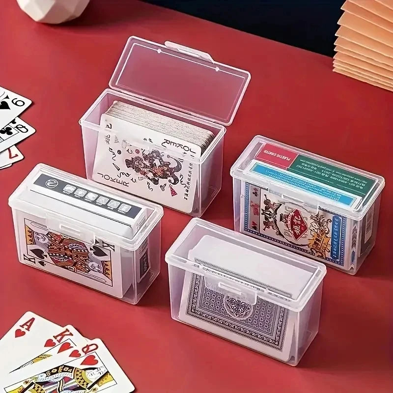 Clear Playing Card Storage Box | Plastic Deck Case for Poker, Trading Cards & Collectibles | Card Organizer (3 or 4 Pack)