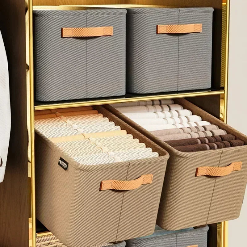 Foldable Clothes Organizer Bin | Wardrobe Storage Box for Clothes, Towels, Blankets, & Closet Organization