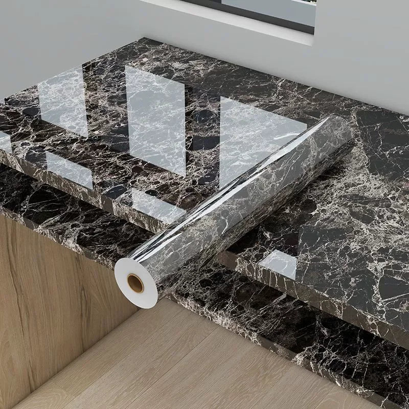Marble Peel & Stick Wallpaper | Waterproof Oil-Proof Contact Paper for Kitchen Countertops, Cabinets & Backsplash Renovation