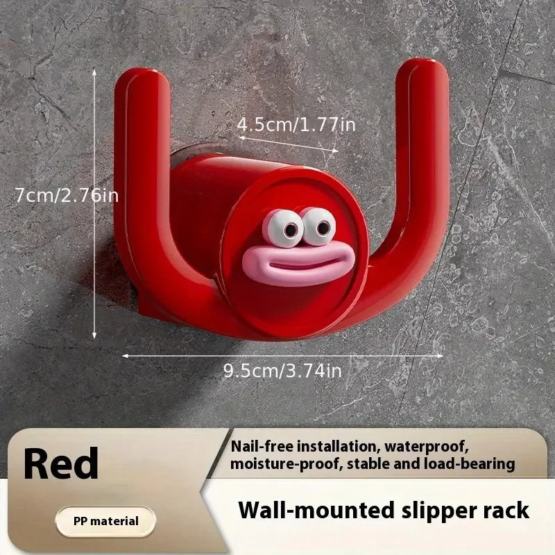 Self-Adhesive Shower Slipper Holder | Wall Mount Bathroom Hook for Shower Shoes, Washcloths & Hair Accessories | No-Drill Organizer