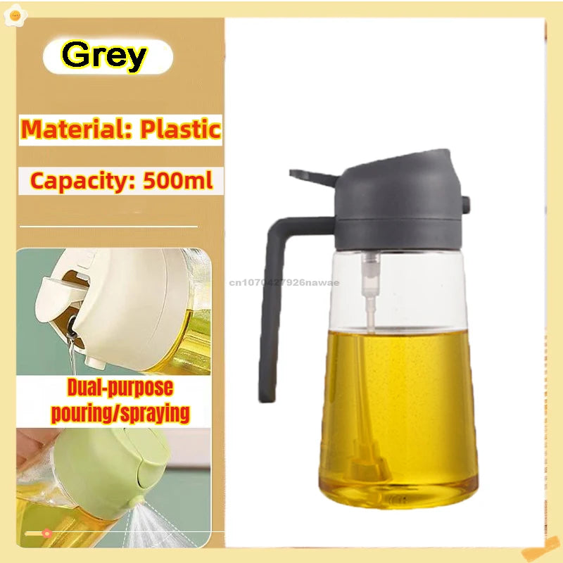 2-in-1 Oil Sprayer & Dispenser Bottle | Refillable Kitchen Oil Spray Bottle | Olive Oil & Cooking Oil Mister for Cooking