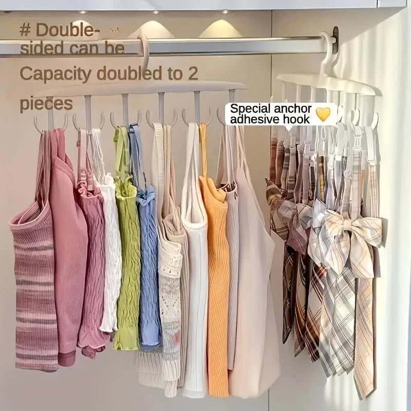 12-Hook Rotating Closet Hanger | Space-Saving Tie Belt & Scarf Organizer | Multi-Purpose Wardrobe Storage for Home & Dorm