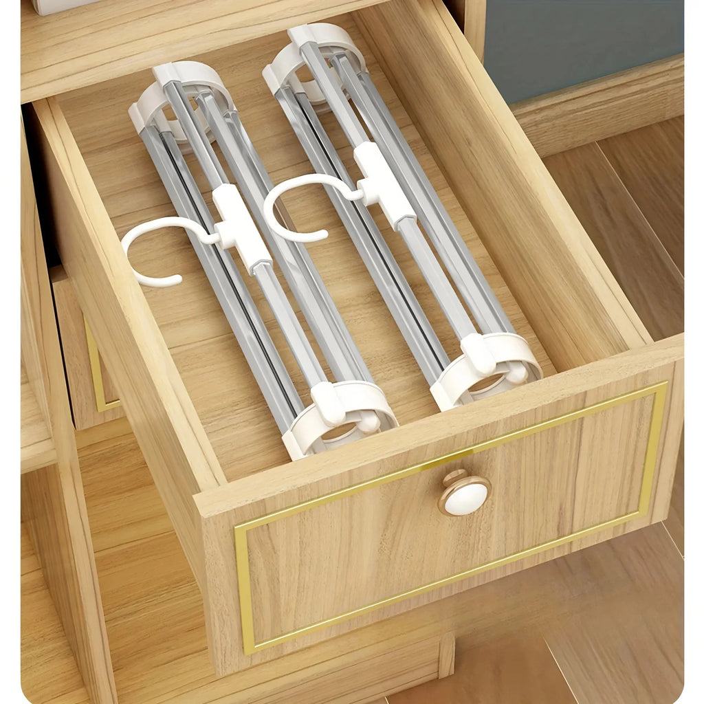 Foldable Stainless Steel Pants Hanger | Space-Saving Closet Organizer for Jeans, Leggings & Trousers | Holds 6 Pairs of Pants