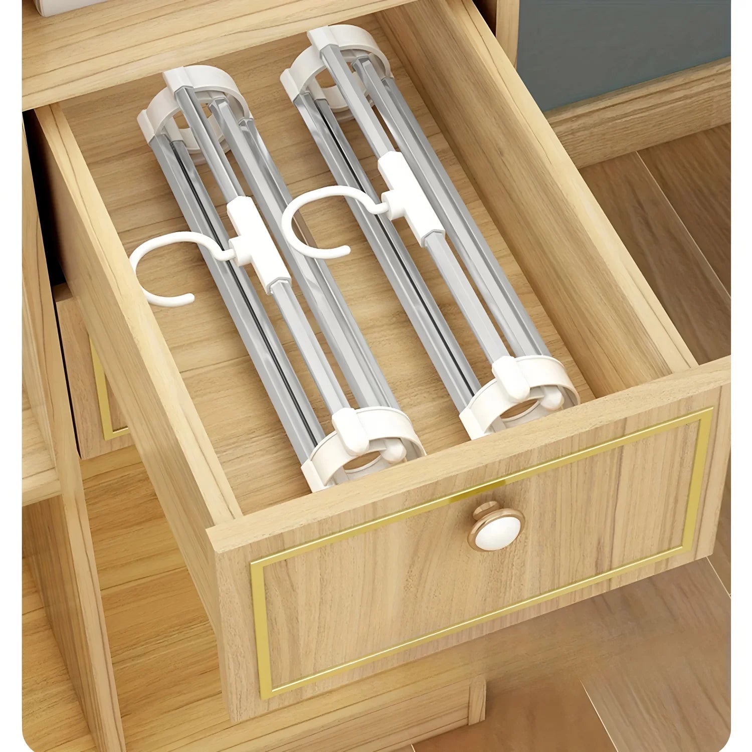 Foldable Stainless Steel Pants Hanger | Space-Saving Closet Organizer for Jeans, Leggings & Trousers | Holds 6 Pairs of Pants