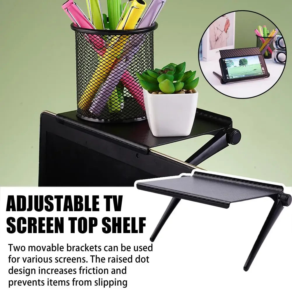 1PC Hot Selling Computer and TV Screen Storage Rack Wireless Router Set-top Box Rack No Perforated Storage Bracket Divine Tool